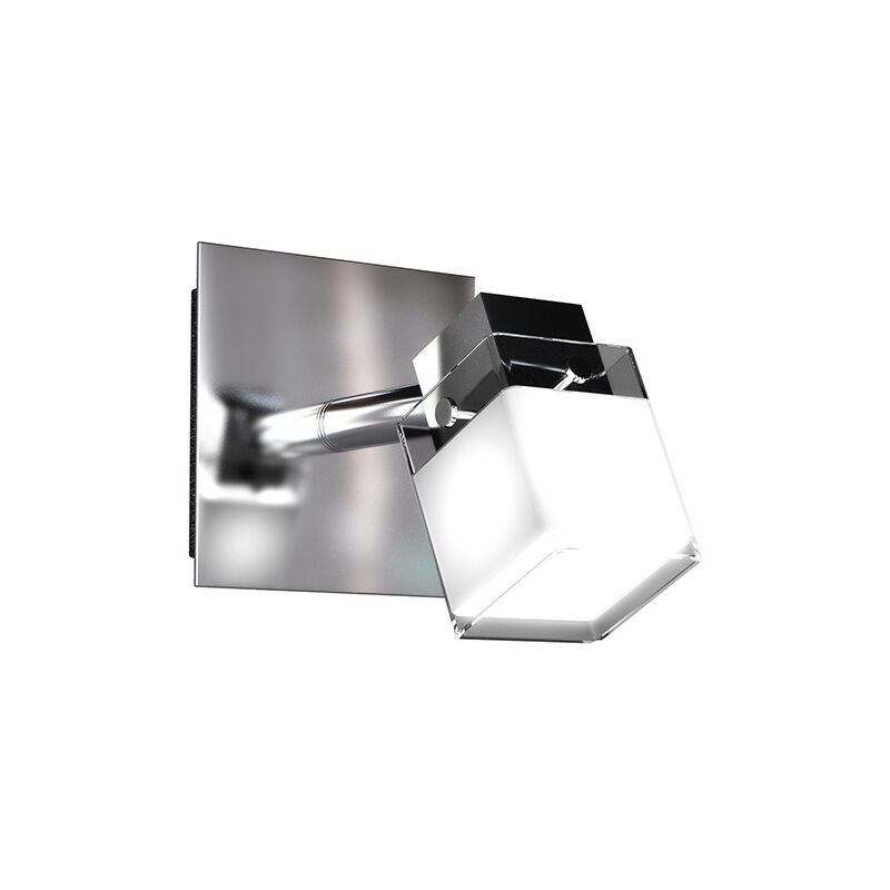 foto del prodotto applique contemporanea dice metallo cromo vetro trasparente satinato 1 luce g9