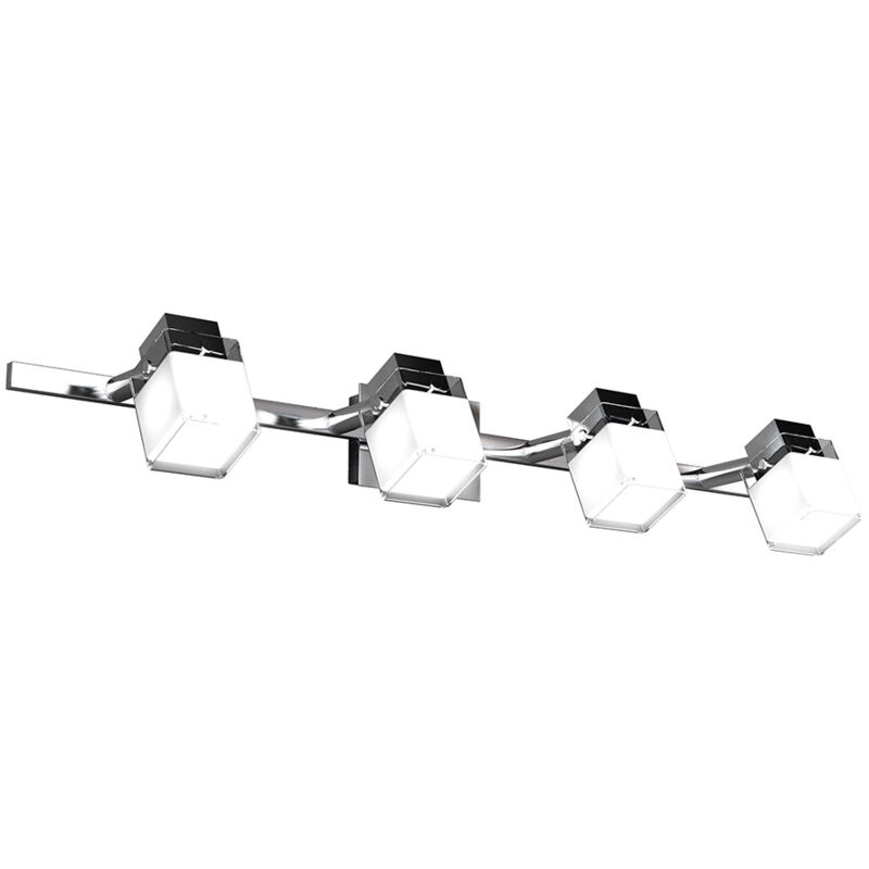 foto del prodotto applique contemporanea dice metallo cromo vetro trasparente satinato 4 luci g9