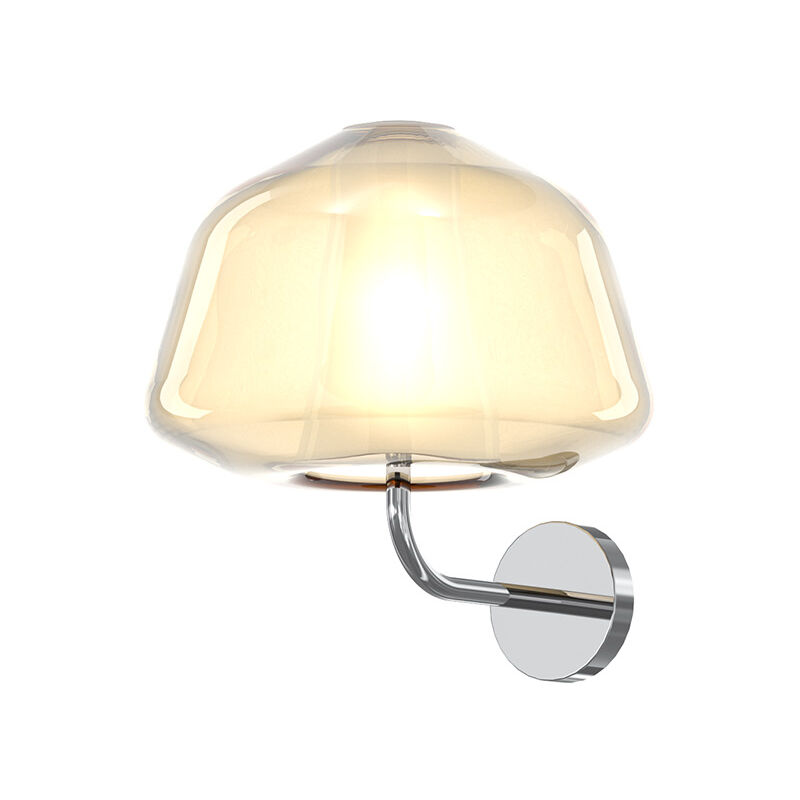 foto del prodotto applique contemporanea double skin alpha metallo cromo vetro ambra 1 luce e27