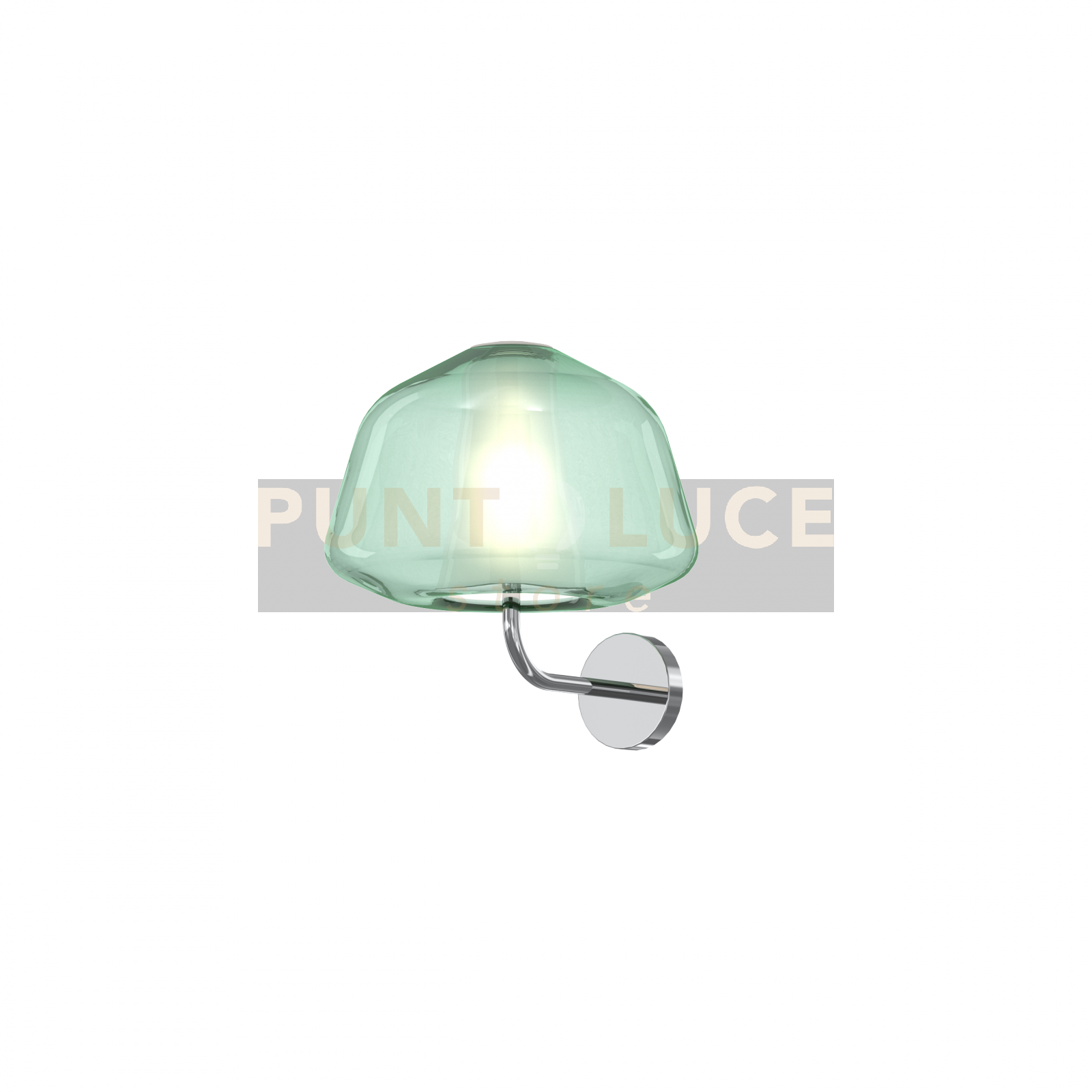 foto del prodotto applique contemporanea double skin alpha metallo verde vetro cromo 1 luce e27