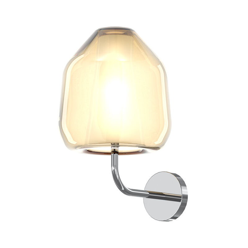 foto del prodotto applique contemporanea double skin beta metallo cromo vetro ambra 1 luce e27