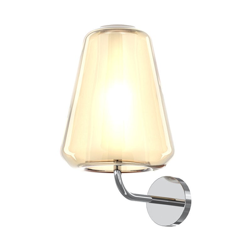 foto del prodotto applique contemporanea double skin gamma metallo cromo vetro ambra 1 luce e27