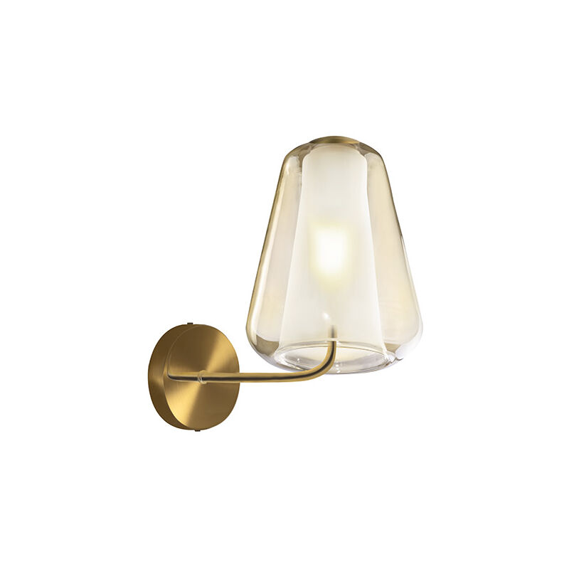 foto del prodotto applique contemporanea double skin metallo ottone vetro ambra 1 luce e27