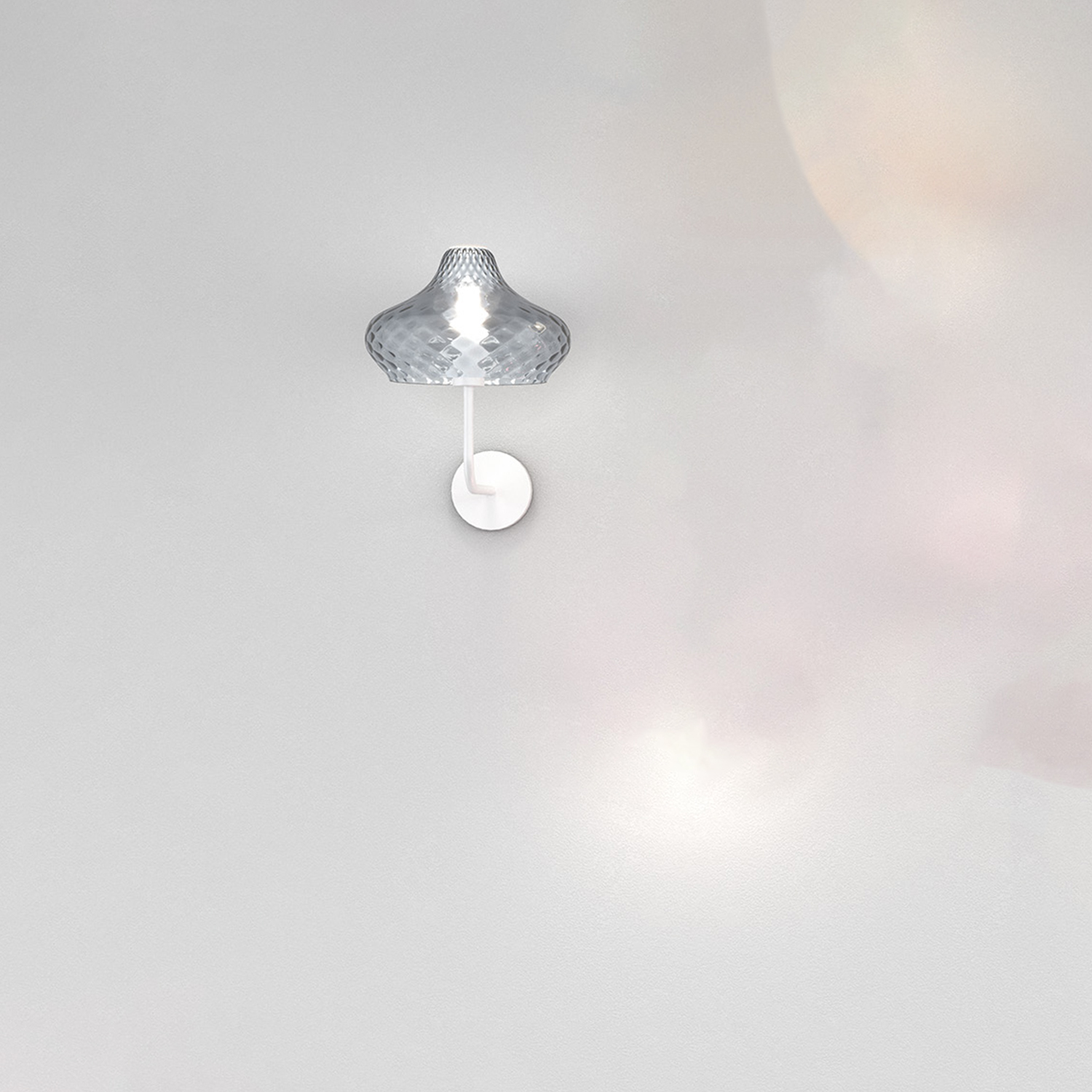 foto del prodotto applique contemporanea dress metallo bianco vetro blu 1 luce e27