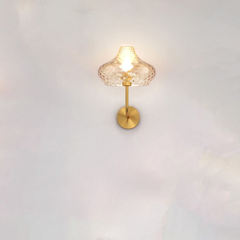 foto del prodotto applique contemporanea dress metallo ottone vetro ambra 1 luce e27