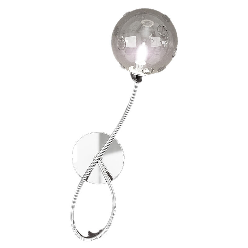 foto del prodotto applique contemporanea dx super ball metallo cromo vetro pirex 1 luce g9