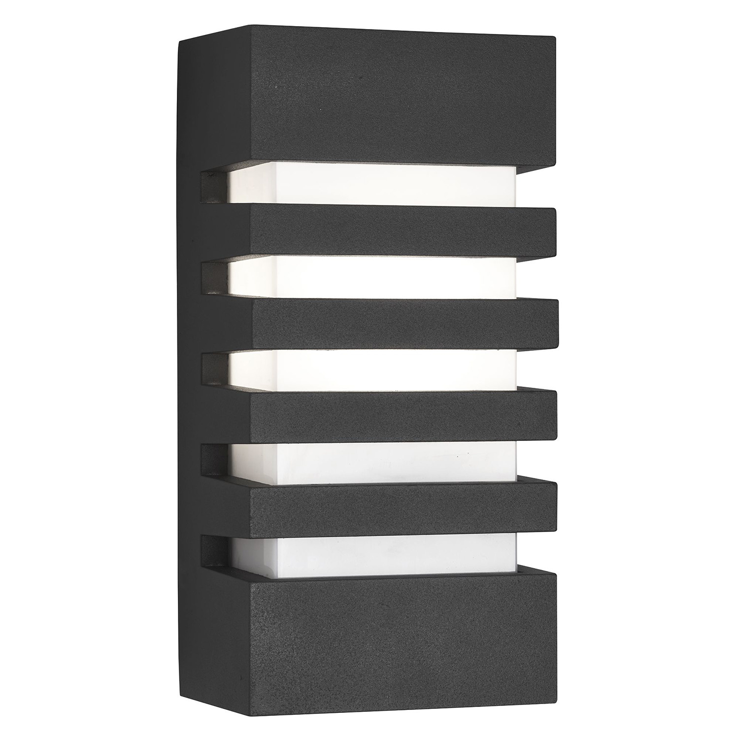 foto del prodotto applique contemporanea exeter alluminio grigio 1 luce e27