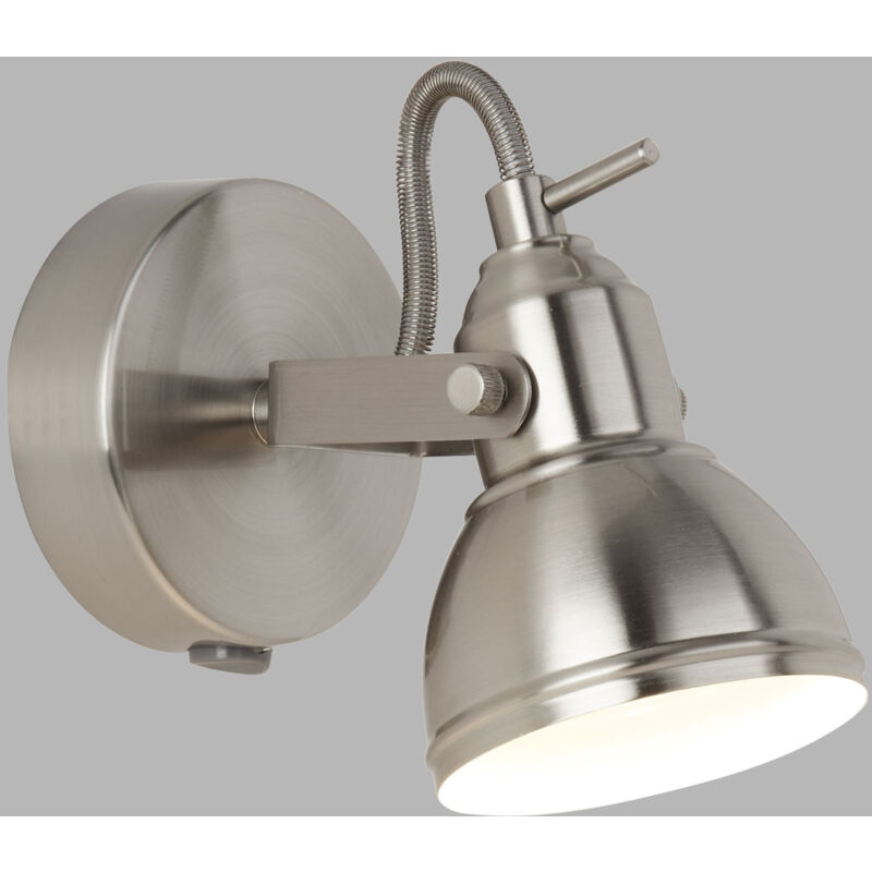 foto del prodotto applique contemporanea focus spotlight acciaio argento bianco 1 luce gu10