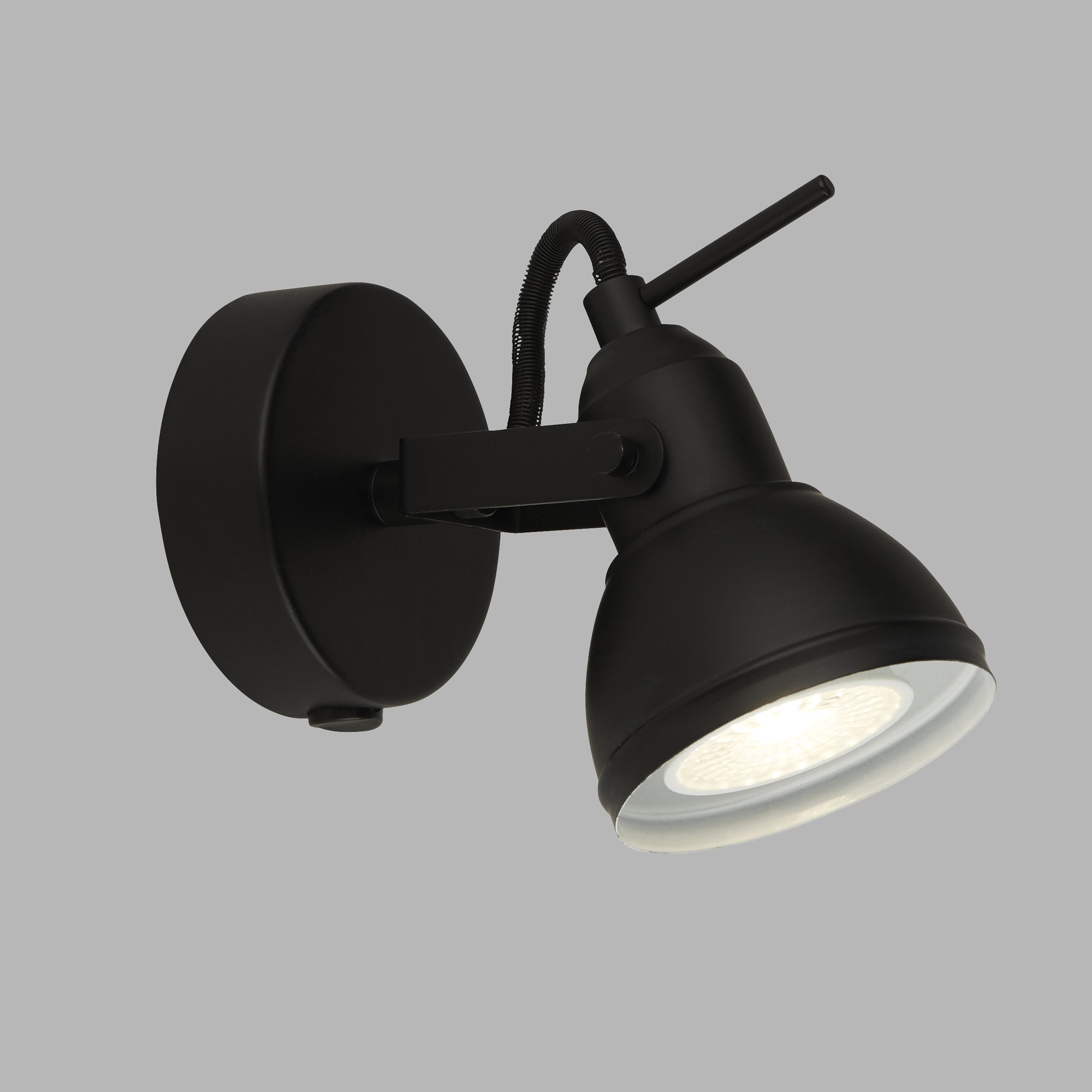 foto del prodotto applique contemporanea focus spotlight acciaio bianco nero 1 luce gu10