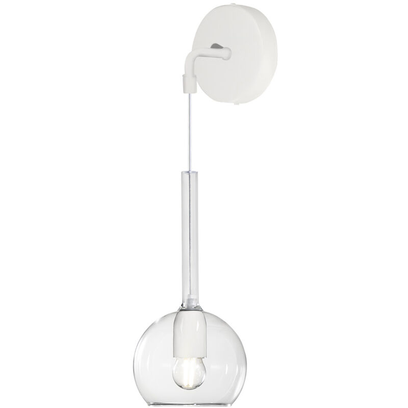 foto del prodotto applique contemporanea future metallo bianco vetro trasparente 1 luce e27