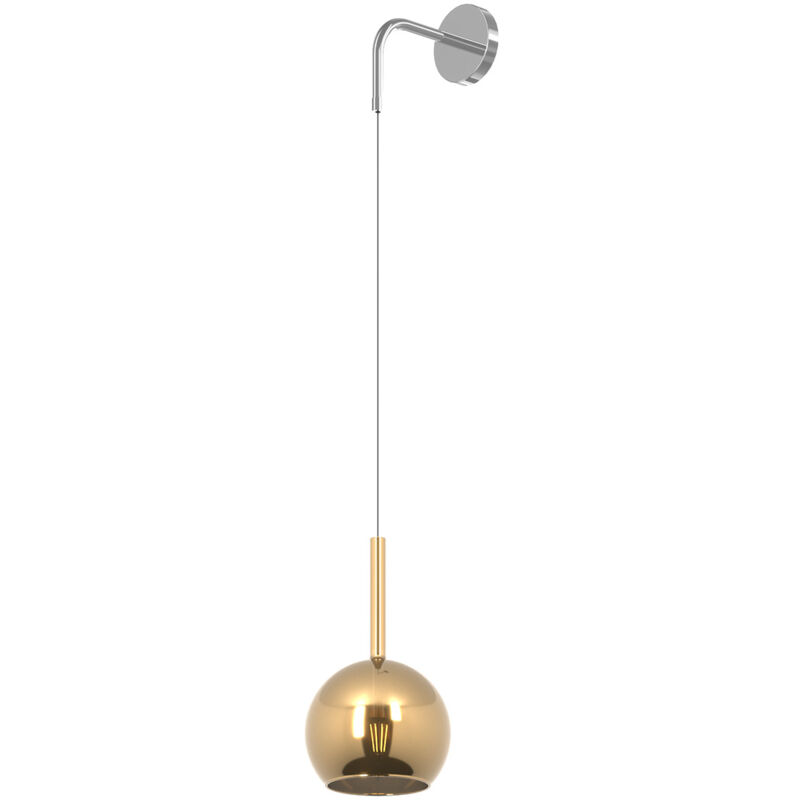 foto del prodotto applique contemporanea future metallo cromo vetro oro 1 luce e27