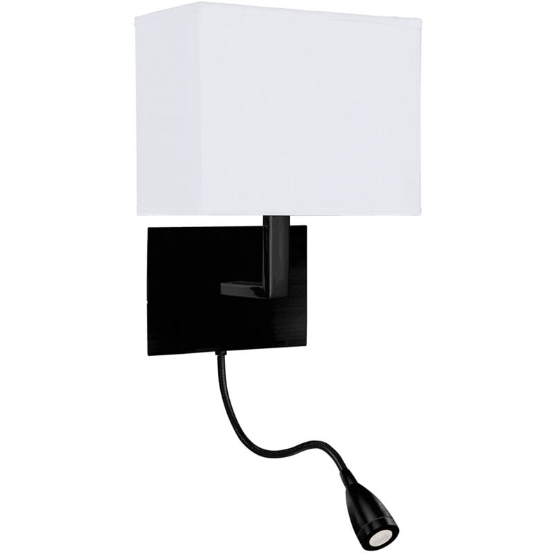 foto del prodotto applique contemporanea hotel acciaio nero tessuto 1 luce e27
