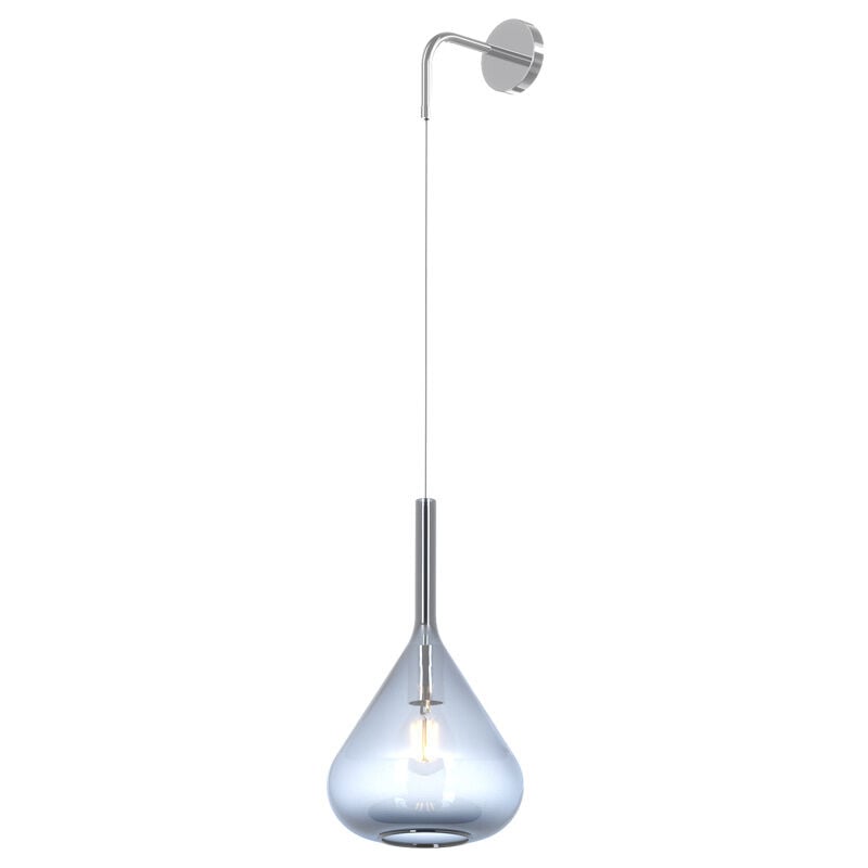 foto del prodotto applique contemporanea kona metallo cromo vetro blu 1 luce e27