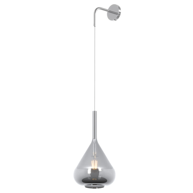 foto del prodotto applique contemporanea kona metallo cromo vetro fum 1 luce e27