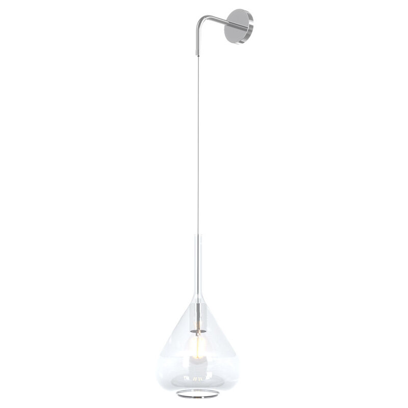 foto del prodotto applique contemporanea kona metallo cromo vetro trasparente 1 luce e27