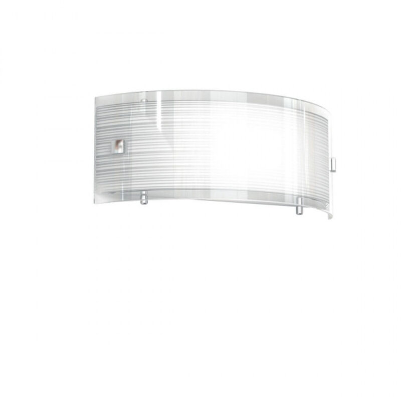 foto del prodotto applique contemporanea linear metallo e vetro bianco 1 luce e27 30cm