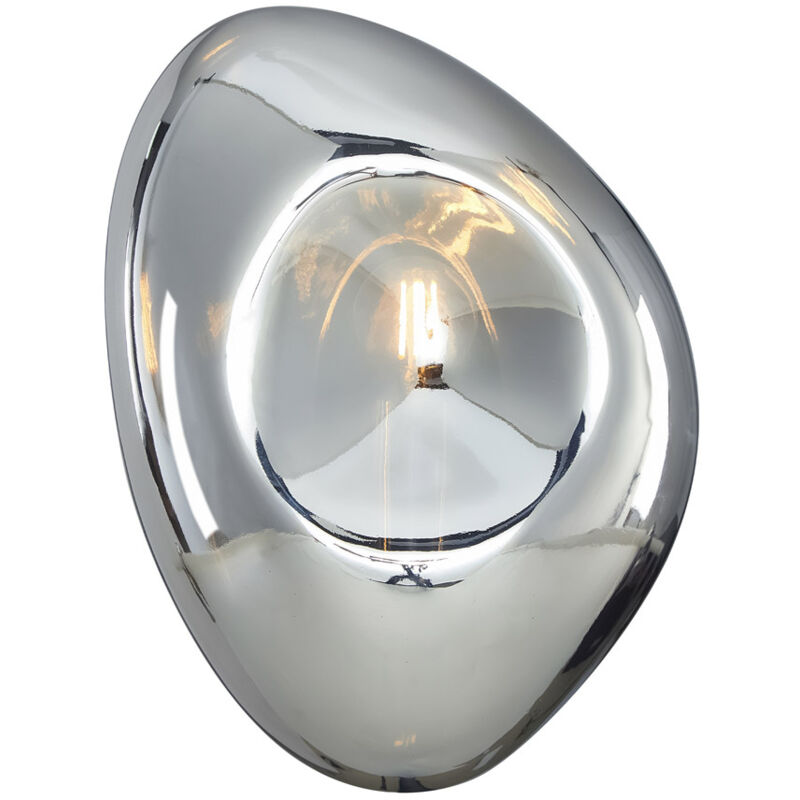 foto del prodotto applique contemporanea mabell metallo nero 1 luce diffusore vetro cromo