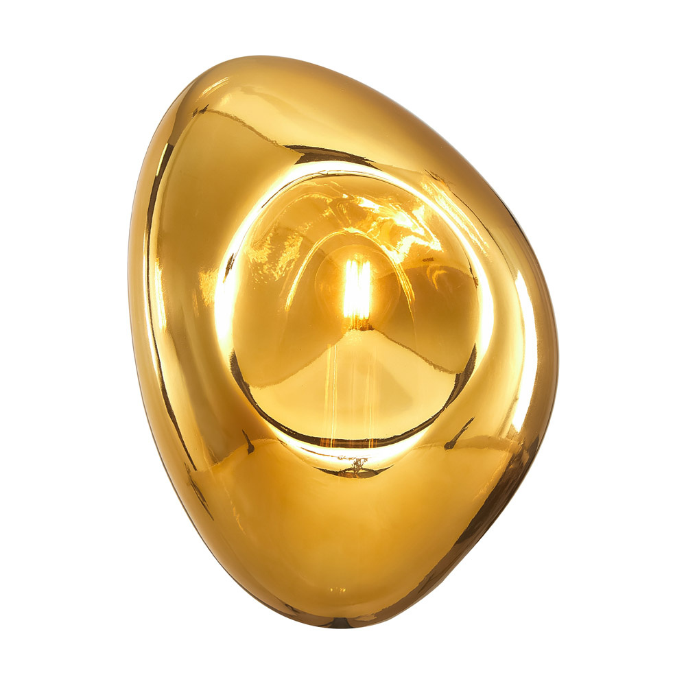 foto del prodotto applique contemporanea mabell metallo nero 1 luce diffusore vetro oro