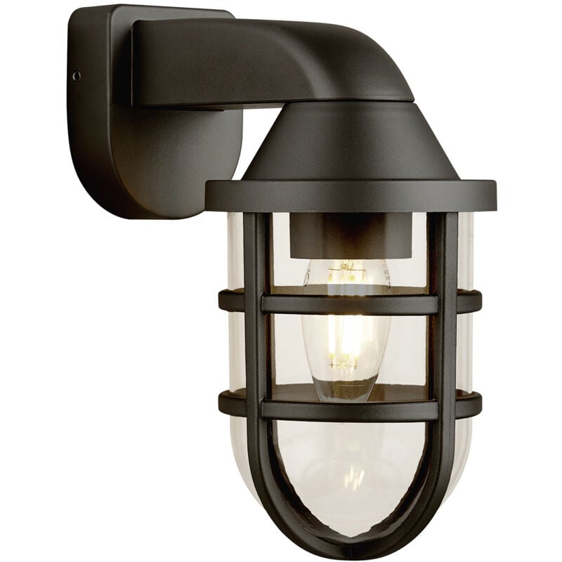 foto del prodotto applique contemporanea mare policarbonato nero trasparente 1 luce e27