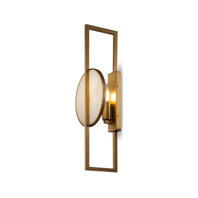 foto del prodotto applique contemporanea marmo metallo oro 1 luce diffusore bianco