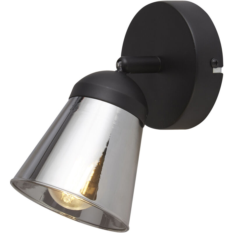 foto del prodotto applique contemporanea mega acciaio nero fum 1 luce e14