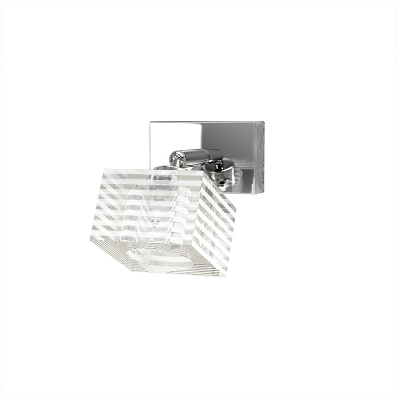 foto del prodotto applique contemporanea metropolitan metallo cromo vetro trasparente 1 luce g9