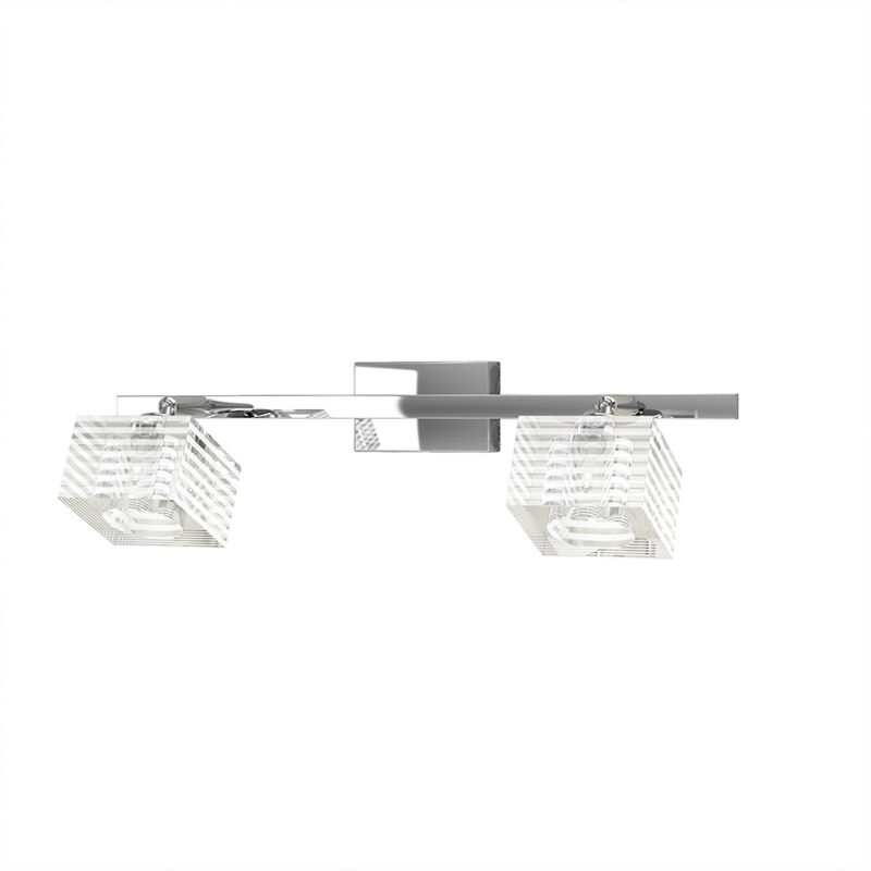 foto del prodotto applique contemporanea metropolitan metallo cromo vetro trasparente 2 luci g9