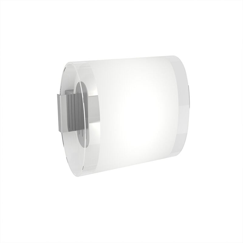 foto del prodotto applique contemporanea oval tube metallo cromo vetro satinato trasp 1 luce g9