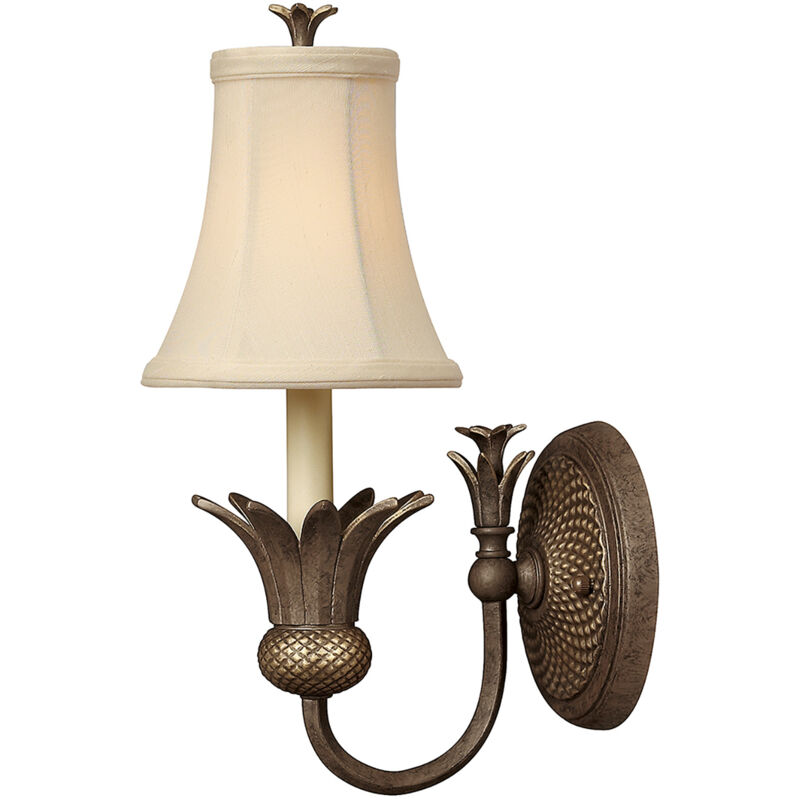 foto del prodotto applique contemporanea plantation acciaio bronzo perlato tessuto 1 luce e14