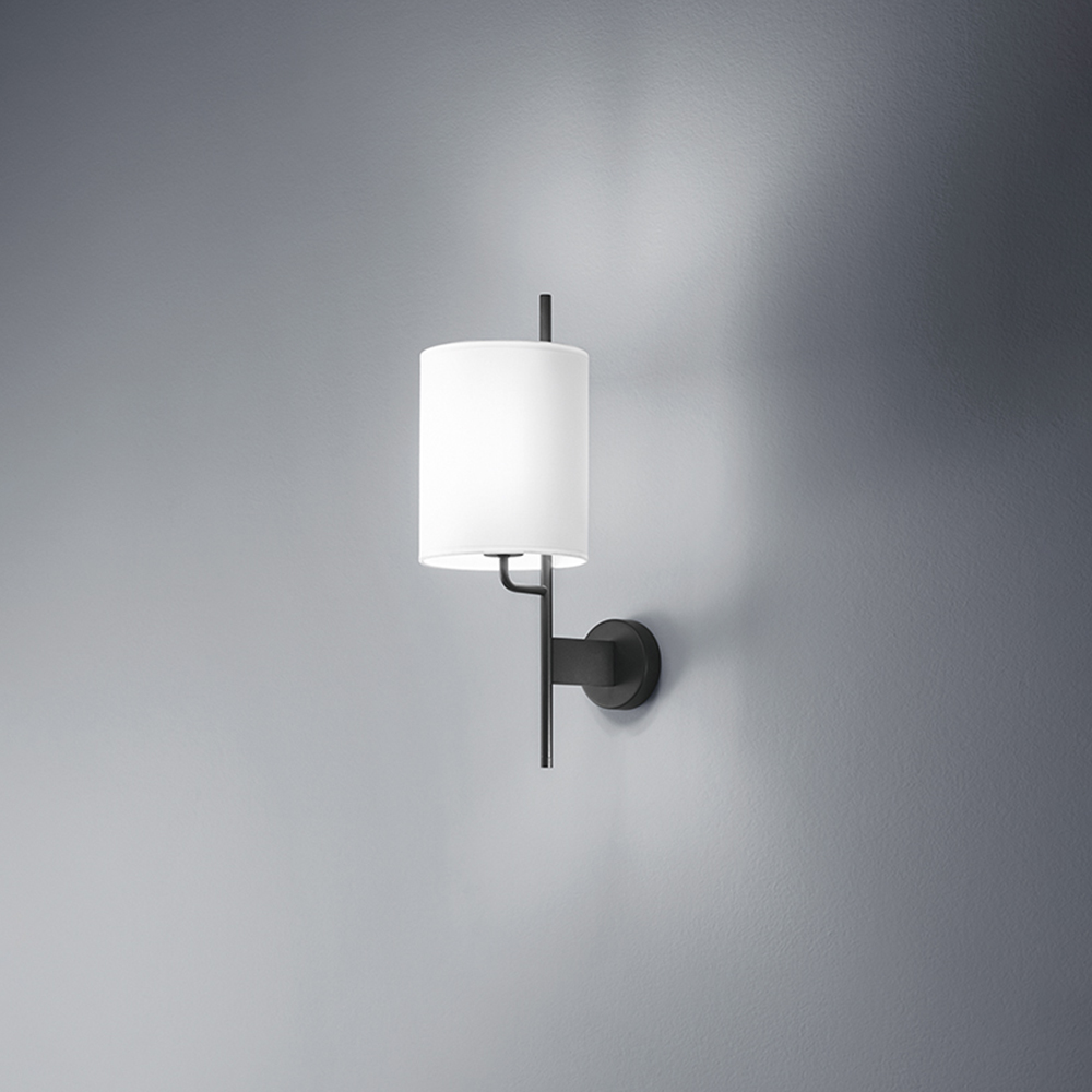 foto del prodotto applique contemporanea ram hotel metallo nero tessuto 1 luce e27
