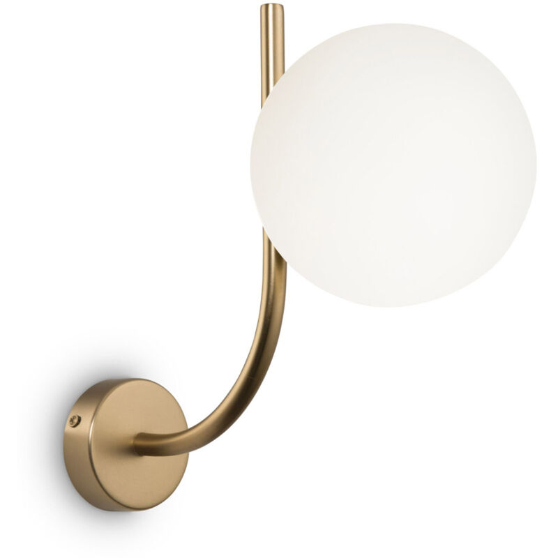 foto del prodotto applique contemporanea rendez vous in metallo ottone 1 luce e diffusore bianco