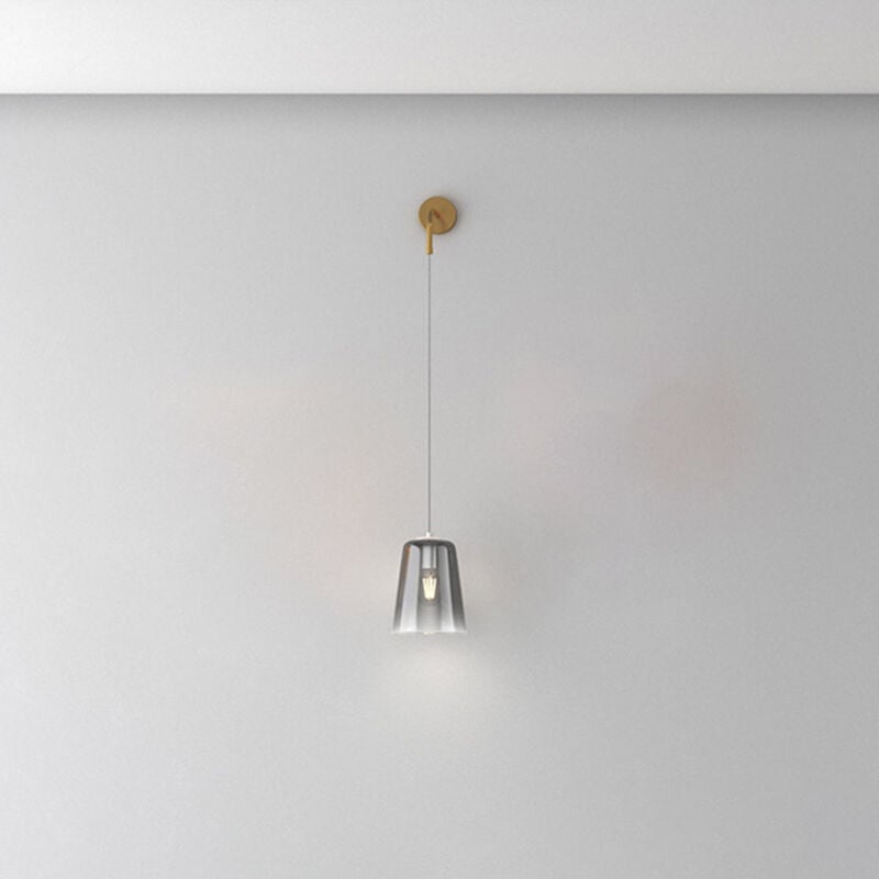 foto del prodotto applique contemporanea shaded metallo ottone vetro cromo 1 luce e27