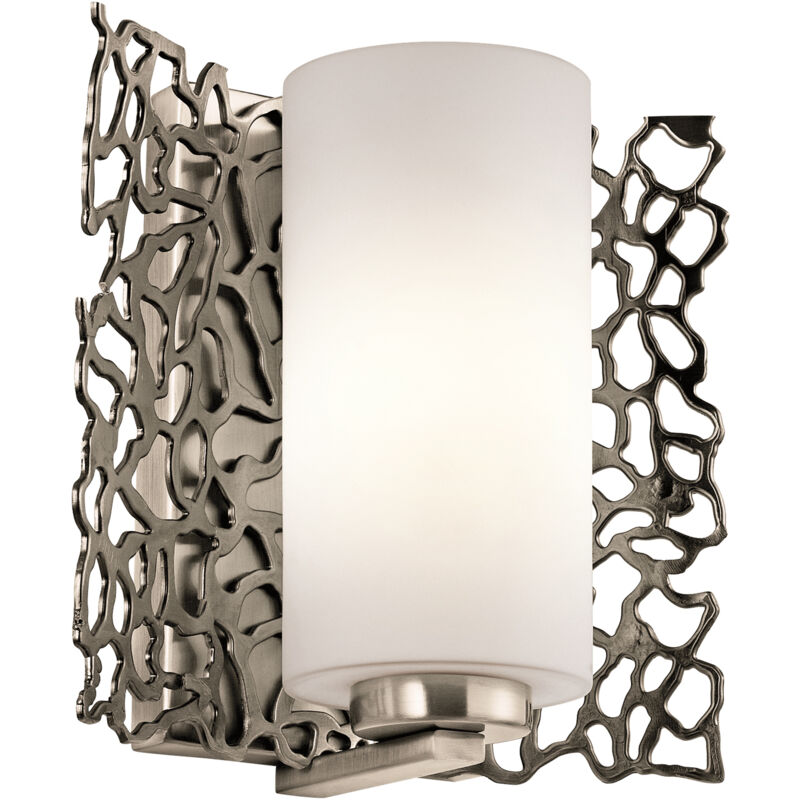 foto del prodotto applique contemporanea silver coral metallo peltro classico vetro 1 luce e27