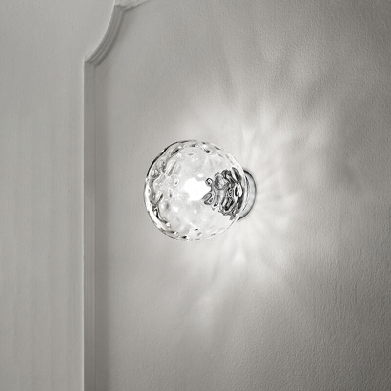 foto del prodotto applique contemporanea skin metallo cromo vetro trasparente 1 luce e27