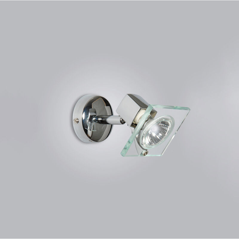 foto del prodotto applique contemporanea square metallo cromo vetro bianco extrachiaro 1 luce gu10