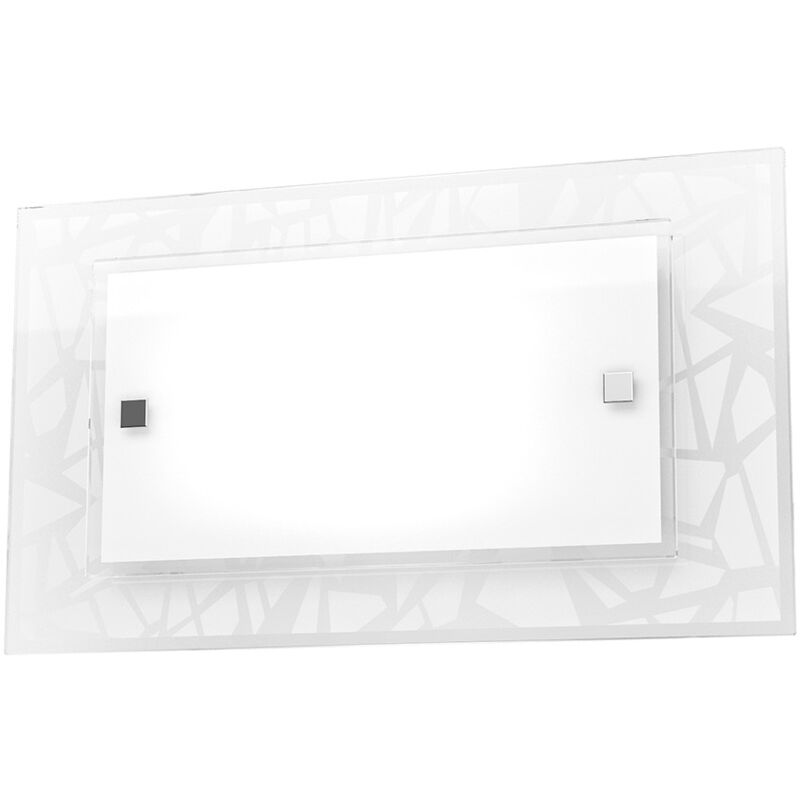 foto del prodotto applique contemporanea stripes metallo bianco vetro serigrafato 1 luce e27