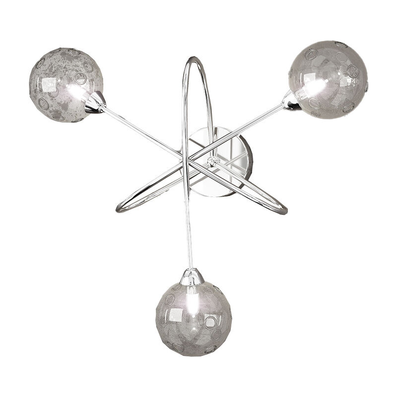 foto del prodotto applique contemporanea super ball metallo cromo vetro pirex 3 luci g9