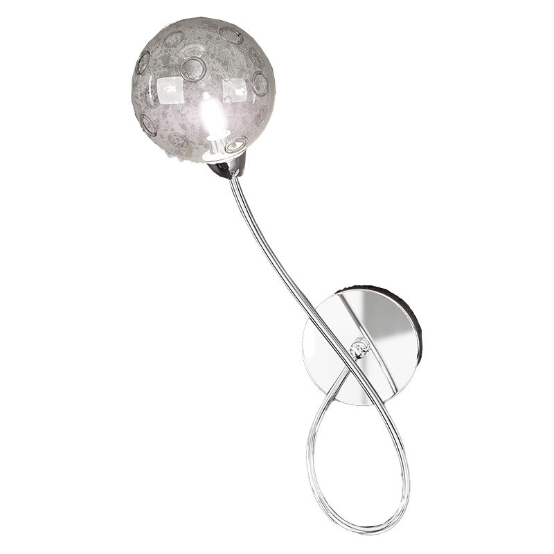 foto del prodotto applique contemporanea sx super ball metallo cromo vetro pirex 1 luce g9