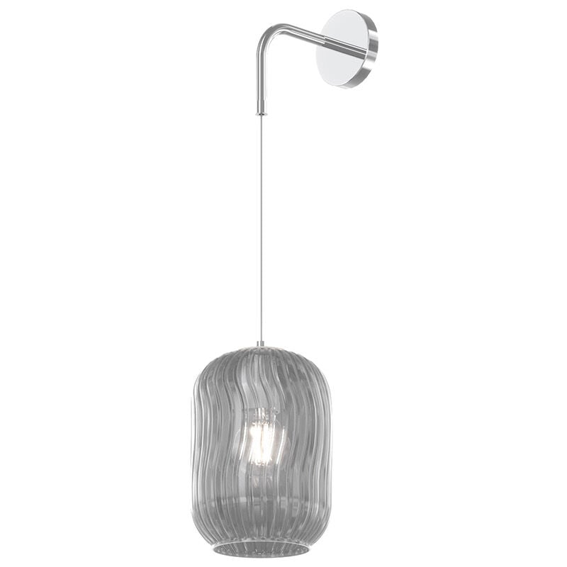 foto del prodotto applique contemporanea tender metallo cromo vetro fum 1 luce e27
