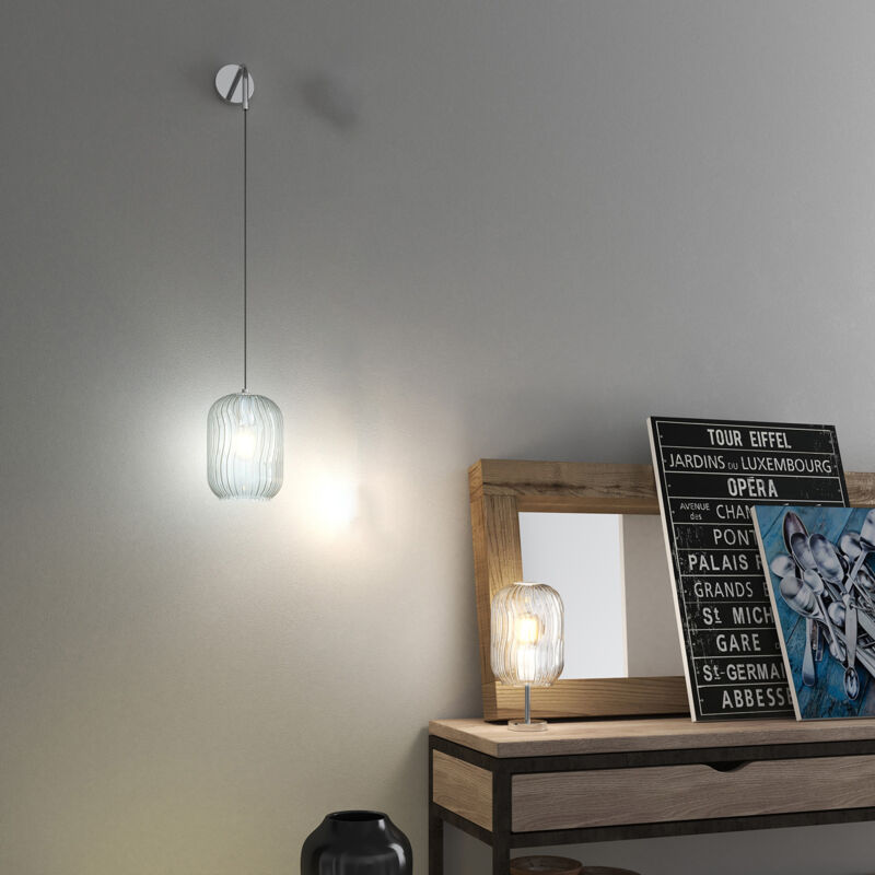 foto del prodotto applique contemporanea tender metallo cromo vetro verde 1 luce e27