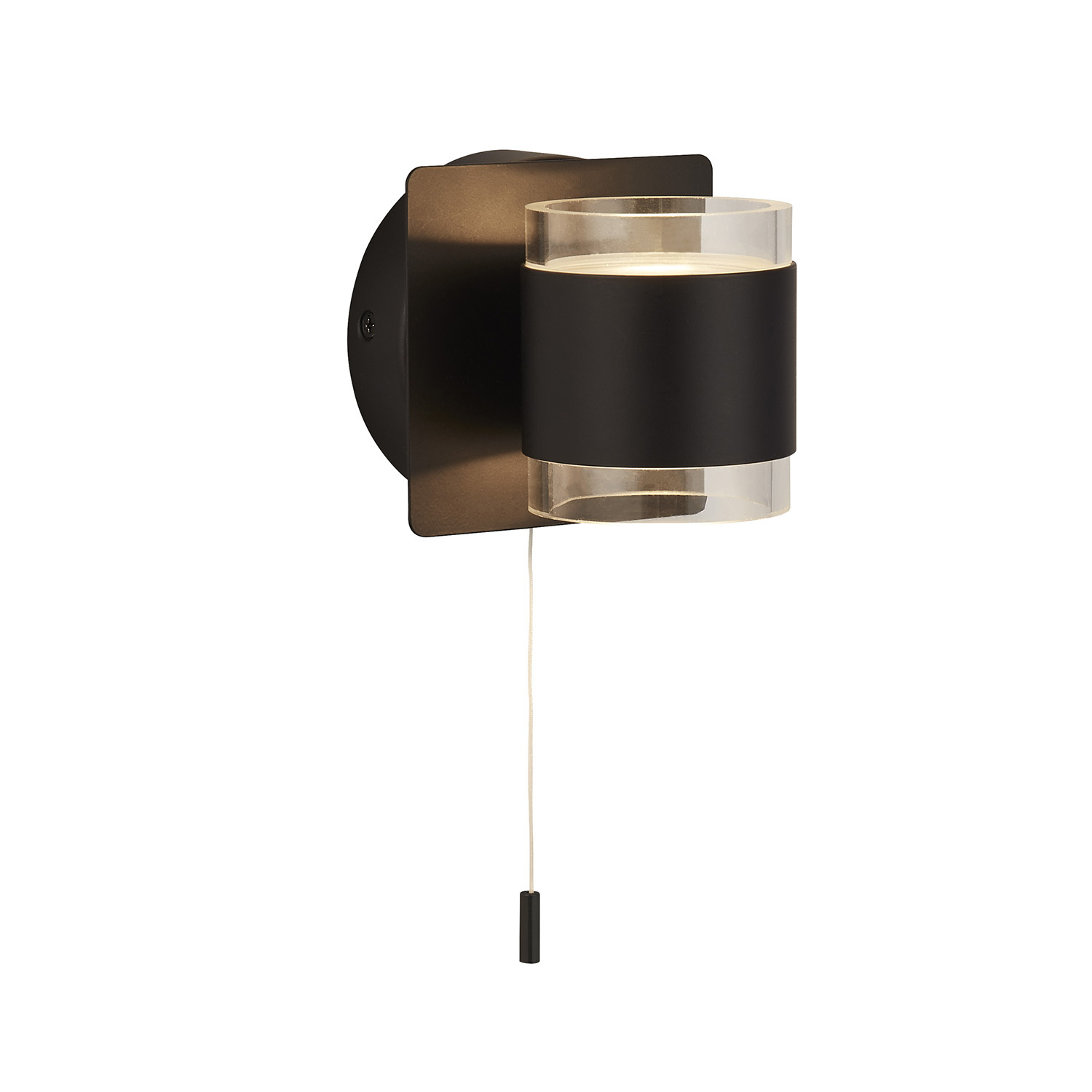 foto del prodotto applique contemporanea tumbler acciaio nero policarbonato bianco led 3w 3000k
