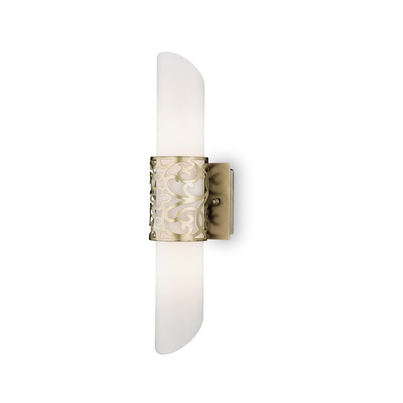 foto del prodotto applique contemporanea venera metallo ottone 2 luci diffusore in pvc