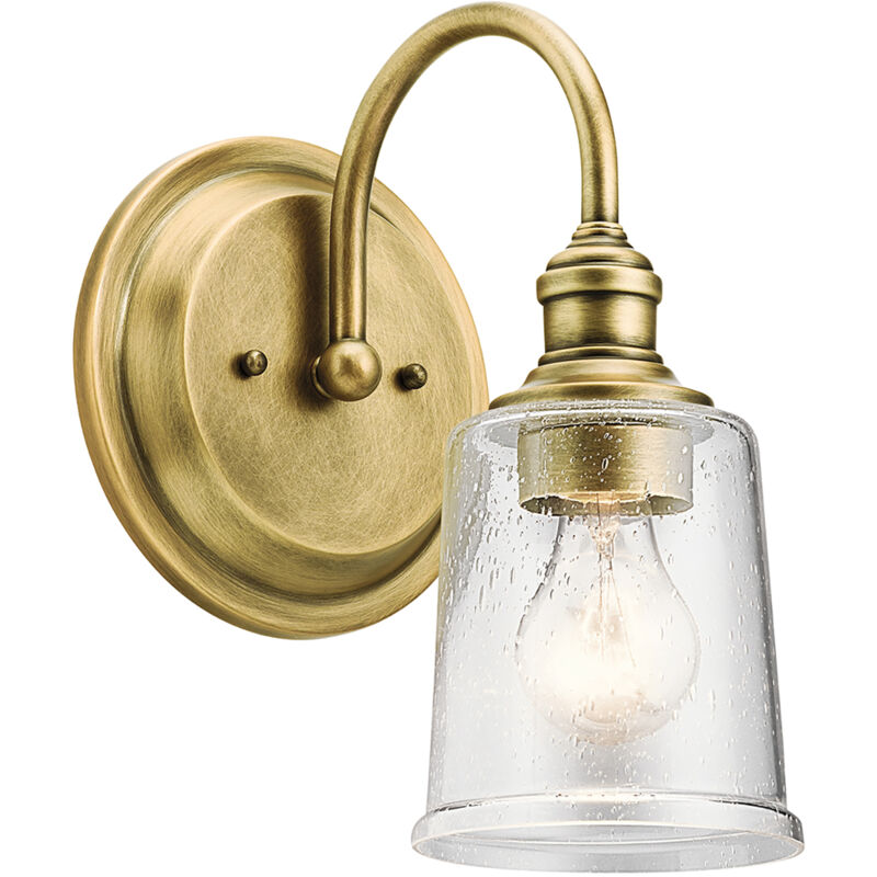 foto del prodotto applique contemporanea waverly acciaio ottone naturale vetro 1 luce e27