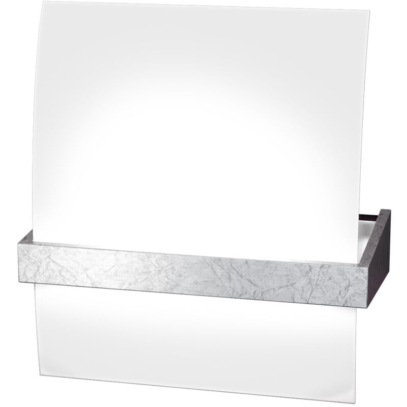 foto del prodotto applique contemporanea wood metallo foglia argento vetro bianco 1 luce e27