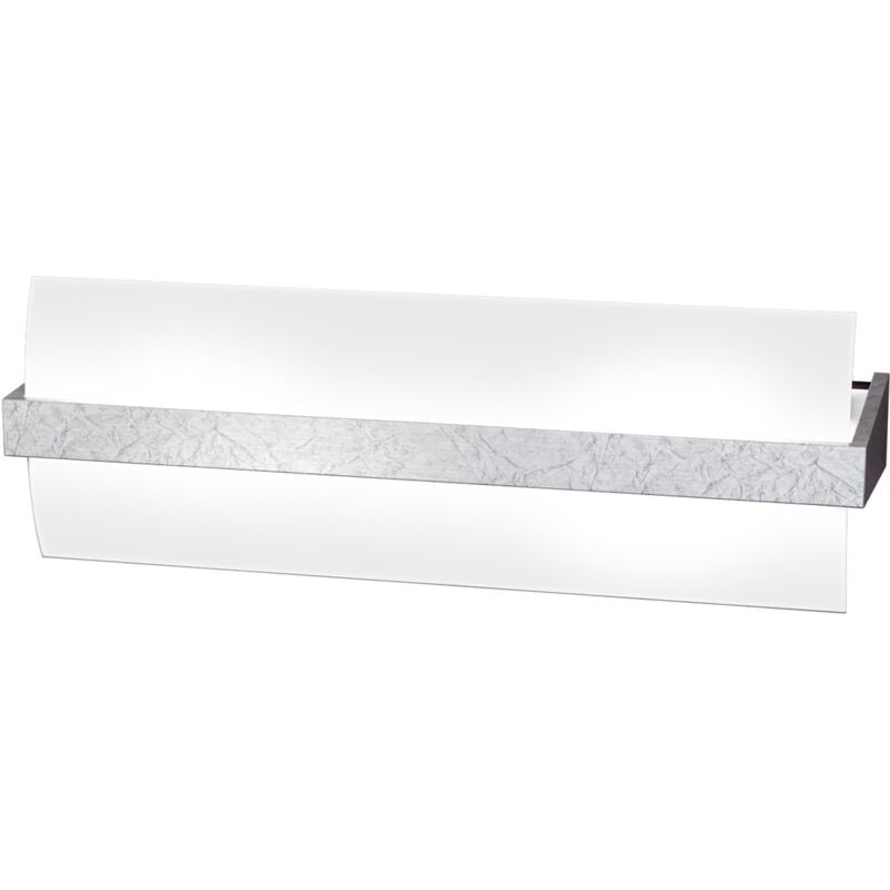foto del prodotto applique contemporanea wood metallo foglia argento vetro bianco 2 luci e27 l40cm