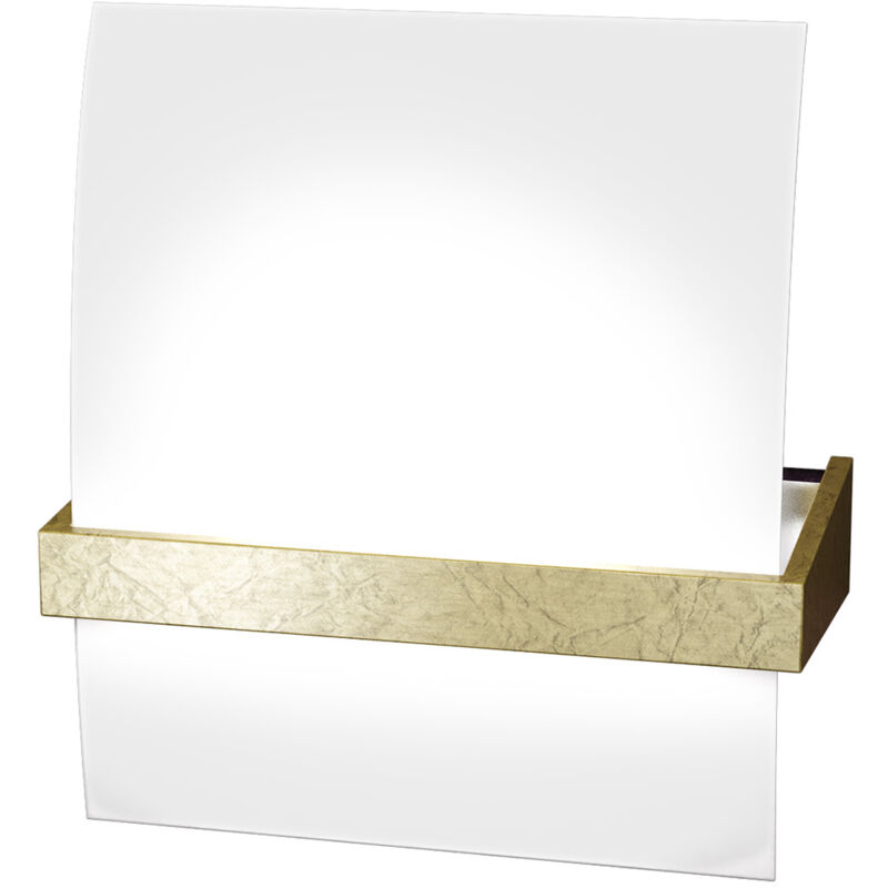 foto del prodotto applique contemporanea wood metallo foglia oro vetro bianco 1 luce e27