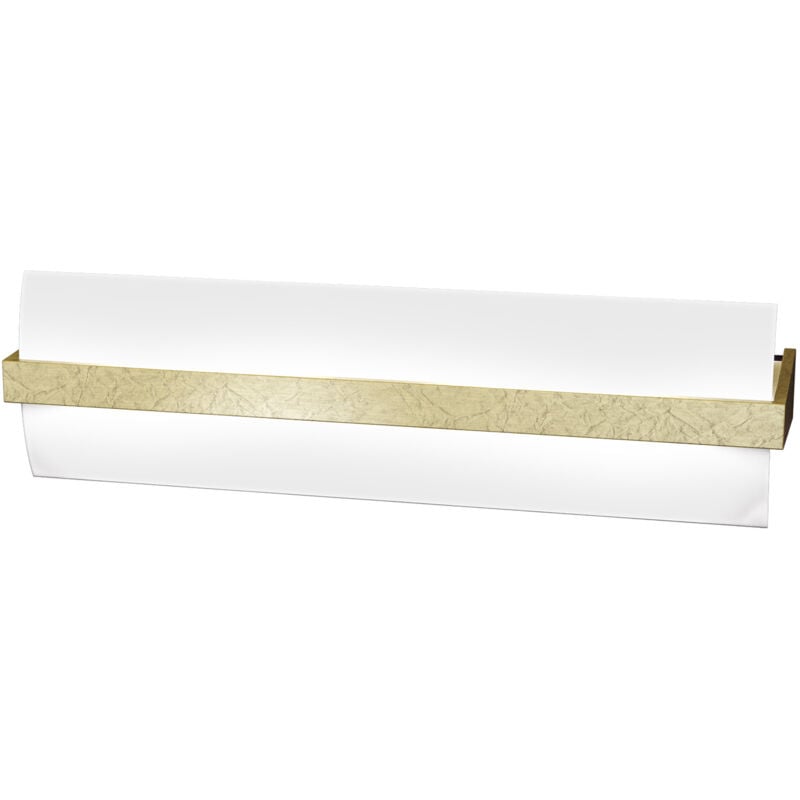 foto del prodotto applique contemporanea wood metallo foglia oro vetro bianco 2 luci e27 l50cm