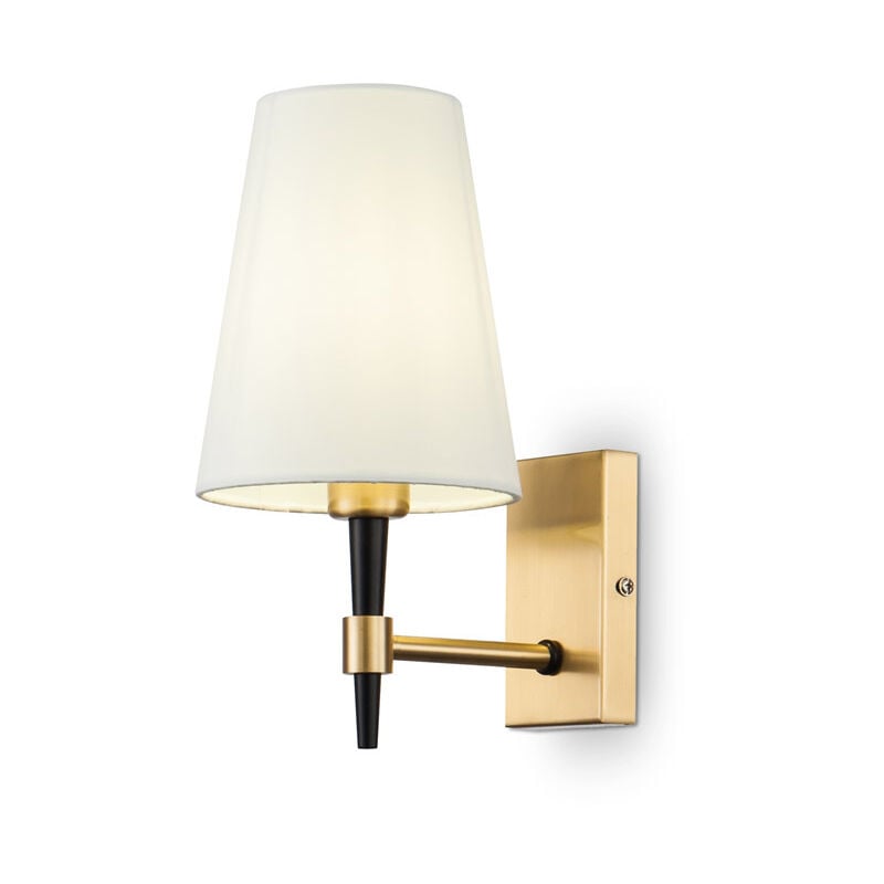 foto del prodotto applique contemporanea zaragoza metallo ottone 1 luce diffusore in pvc bianco