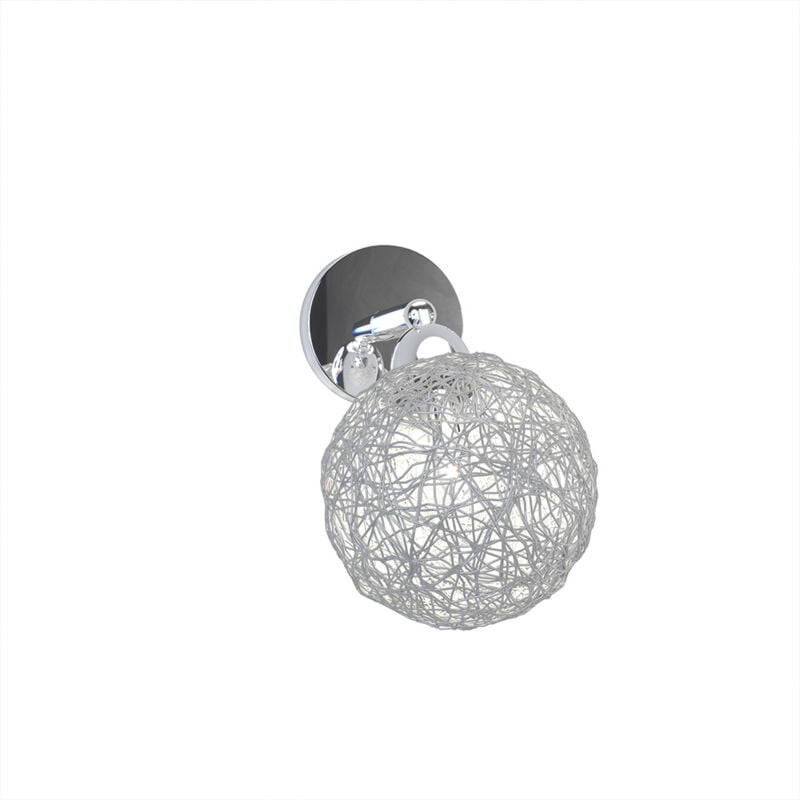 foto del prodotto applique contemporaneo orizz willow metallo cromo diffusore alluminio 1 luce g9