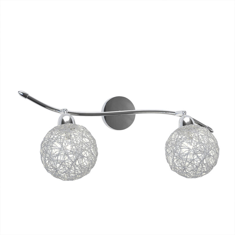 foto del prodotto applique contemporaneo orizz willow metallo cromo diffusore alluminio 2 luci g9